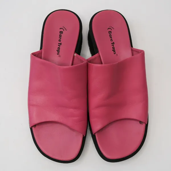 Vintage 90s Bare Traps Rebecca Pink Leather Platform Sandals - Image 3