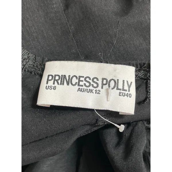 Princess Polly Black Long Sleeve Floral Lace Bustier Mini A Line Dress Size 8 - Image 5