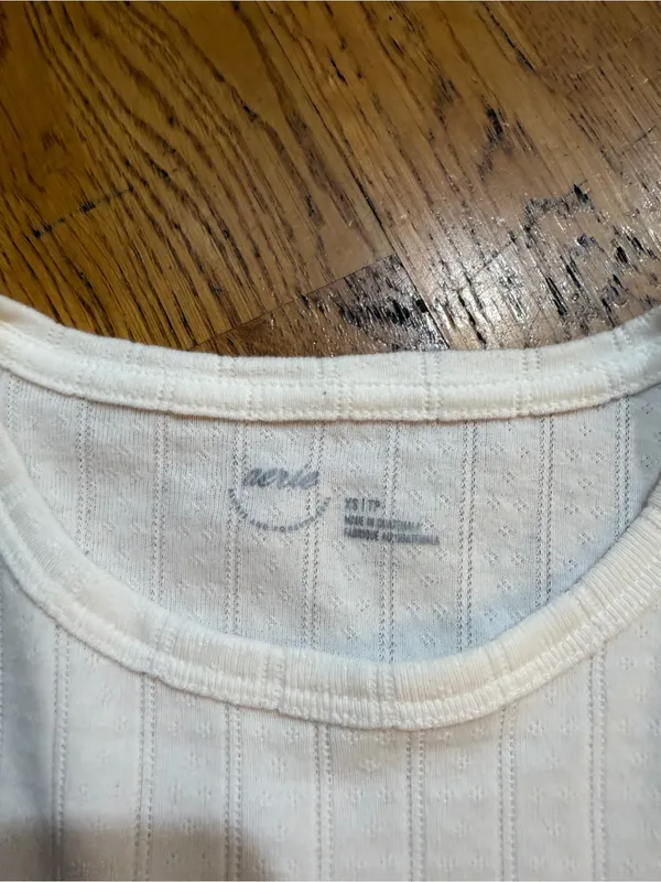 Aerie White Pointelle T-Shirt - Image 2