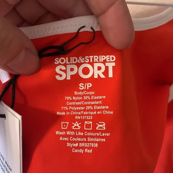 Solid & Striped womens small high tide sports bra set workout lulu gym new - Image 10