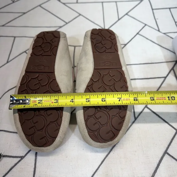 UGG Dakota Slippers Size 6 Gray Pink Suede‎ Fringe Moccasins 1003799 - Image 8