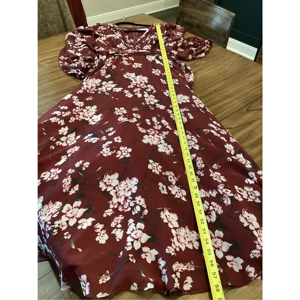 Mac Duggal Floral Chiffon maxi Gown v neck dress size 6 - Image 4