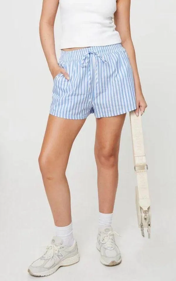 Princess Polly CHARMEN SHORTS BLUE / WHITE - Image 3