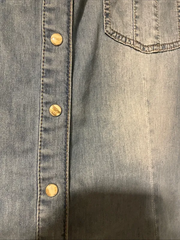 EUC Zara distressed western pearl snap shirt - Image 3