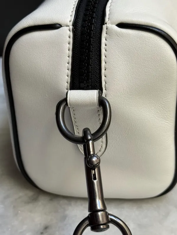 Coach Axel Crossbody Bag Leather Chalk White Gunmetal Graphic Stamp CJ818 - Image 5