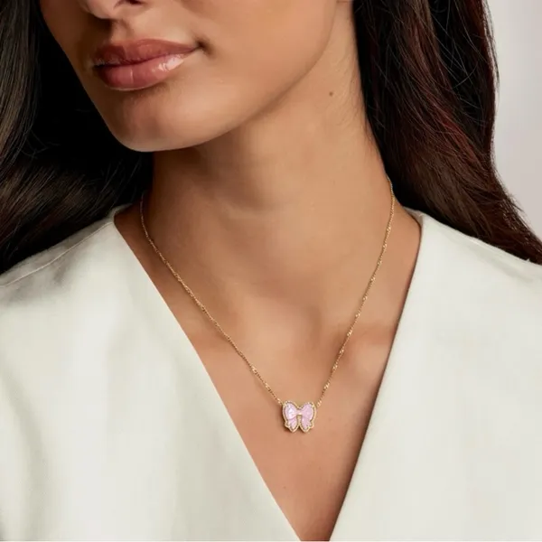 Kendra Scott Haley Bow Gold Short Pendant Necklace - Image 4