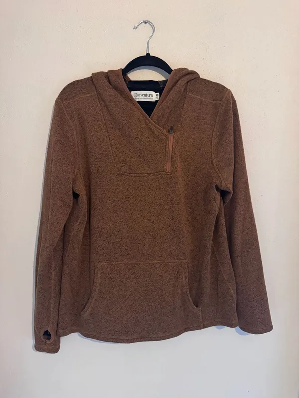 Aventura Women's Perfect Fleece Hoodie Brown Size Large - Image 3