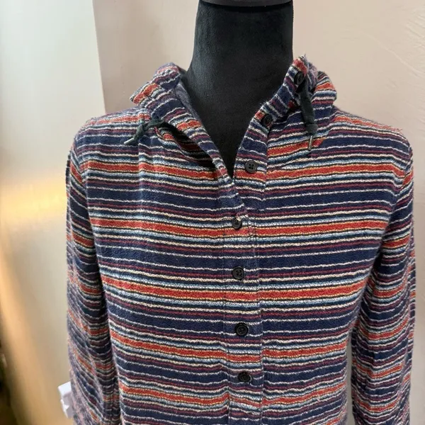 Burton Women's Colorful Stripe Serape Popover Sweatshirt Hoodie Half Button XS‎ - Image 2