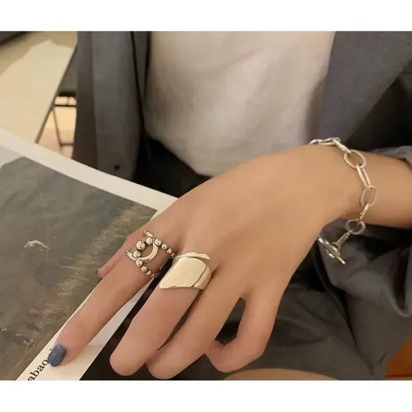 925 Sterling Adjustable Bead‎ Ball Ring - Image 2