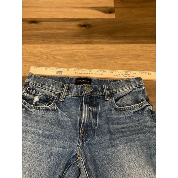 Lucky Brand Mens Medium Wash Straight Leg Distressed Jeans Size W29 L34 - Image 4