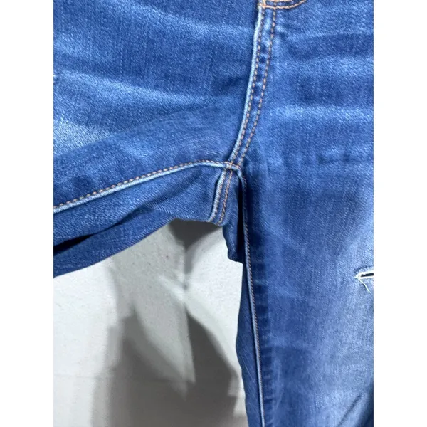 American Eagle 4 Blue Super‎ Hi-Rise Jegging Women's Distressed Raw Hem - Image 6