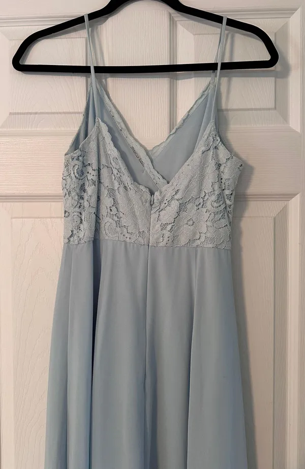 Light Blue Formal Maxi Dress Size 6 - Image 3