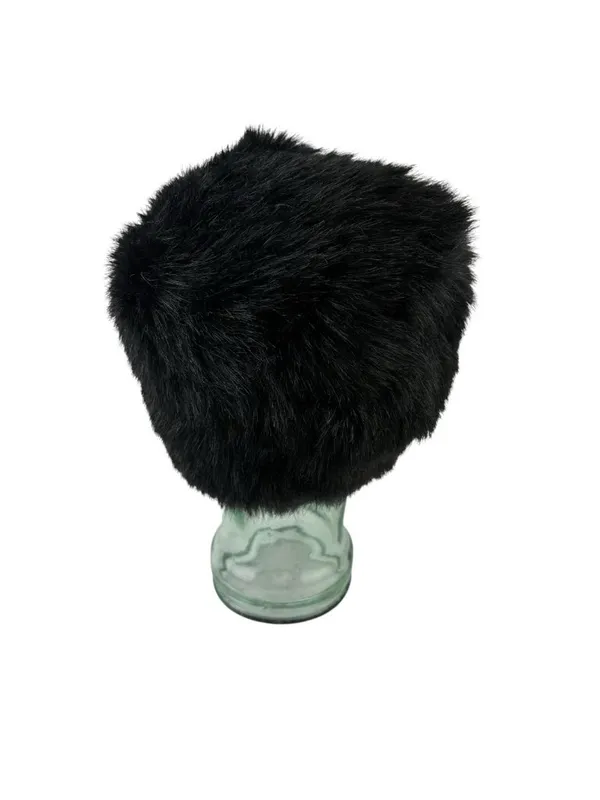 *Liz Claiborne Black Faux Fur Hat Womens One Size Fits Most Winter Outerwear - Image 4