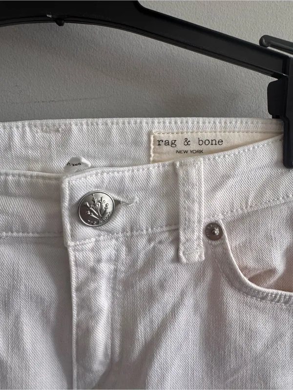 Rag‎ & Bone Dre Low Rise Slim Boyfriend Jeans White Size 24 - Image 3