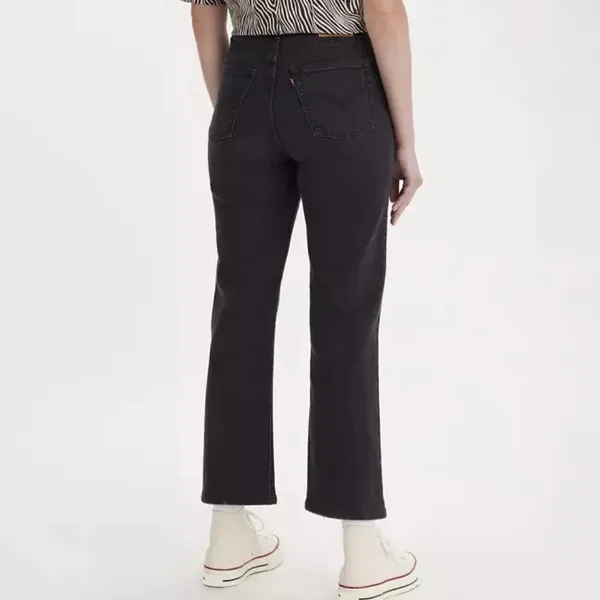 Levi's Black Vintage Wash Ribcage Straight Highest High Rise Ankle Denim Jeans - Image 3