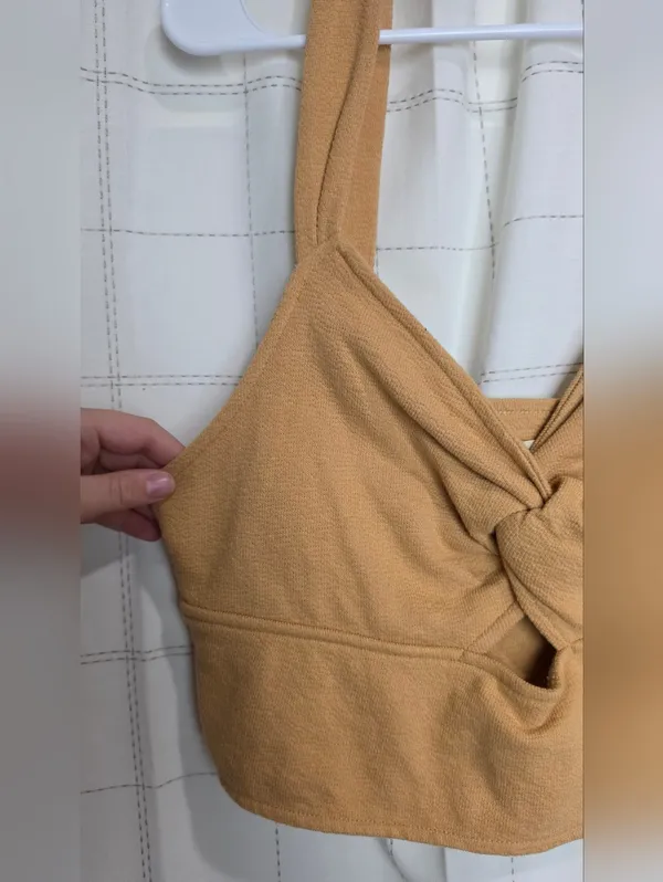 Madewell Cutout Knot-Front Crop Tank Top - Image 6