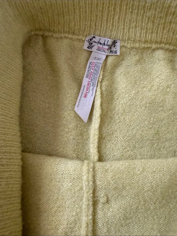 Free People Mohair Blend Cozy Knit Drawstring Lounge Shorts In Yellow Size S - Image 2