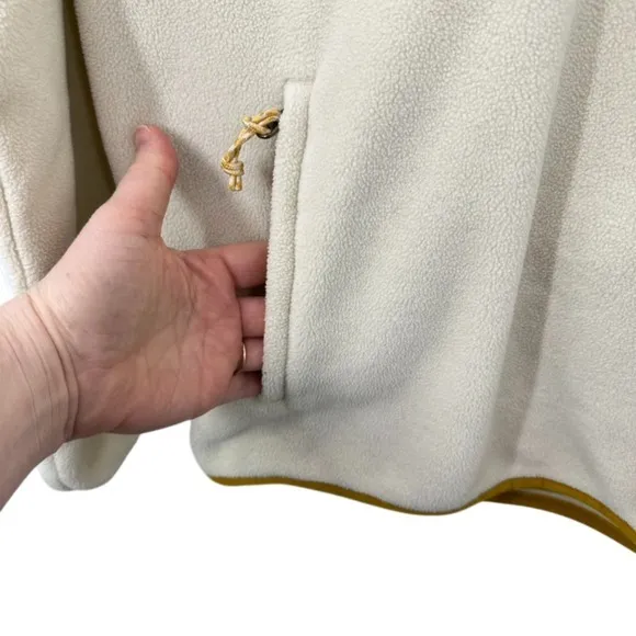 Burton Anouk Fleece Pullover Cream Mustard Yellow Snap Neck Jacket Gorpcore‎ Ski - Image 7