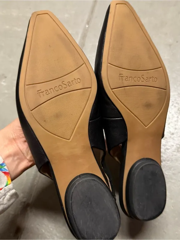 Franco Sarto Briella Black Leather Slingback Flats Size 6 - Image 6