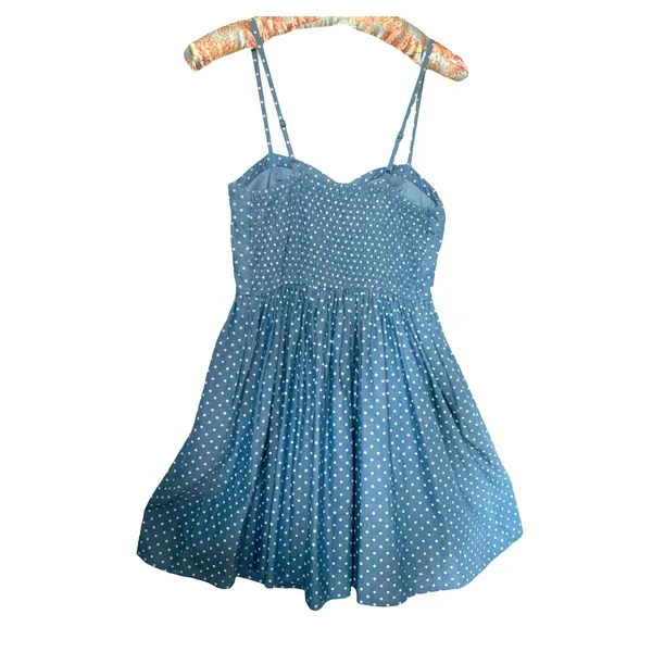 American Rag Co. Blue with white Polka Dots Corset Mini Dress size Medium - Image 4