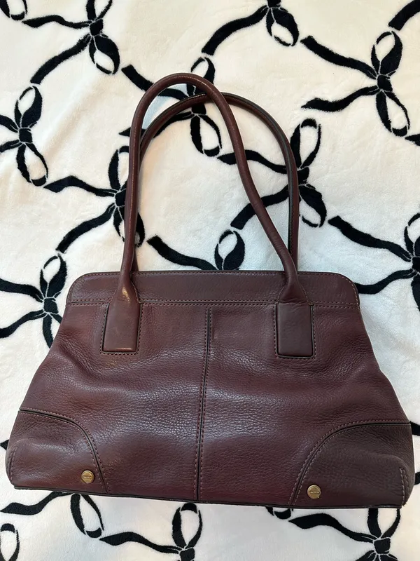 Vintage Y2K style Oroton Classic Women's Leather Bag - Burgundy/Maroon - Image 6