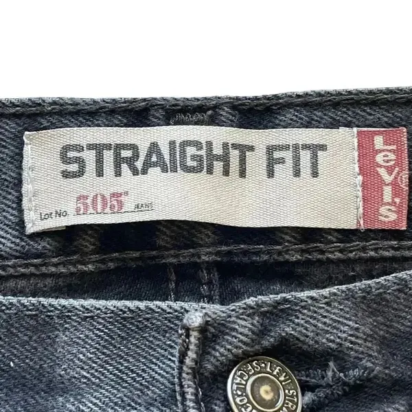 Levi Strauss #505 Black Cotton Straight Fit Men’s Denim Jeans SZ 34 # 1339 - Image 4
