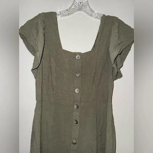 Universal Threads Army green Button-Front Mini Dress size small #720 - Image 3