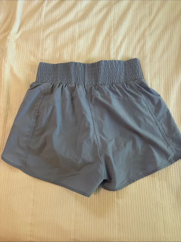 High-Waist Performance Women’s Shorts — Slate Blue - Image 2