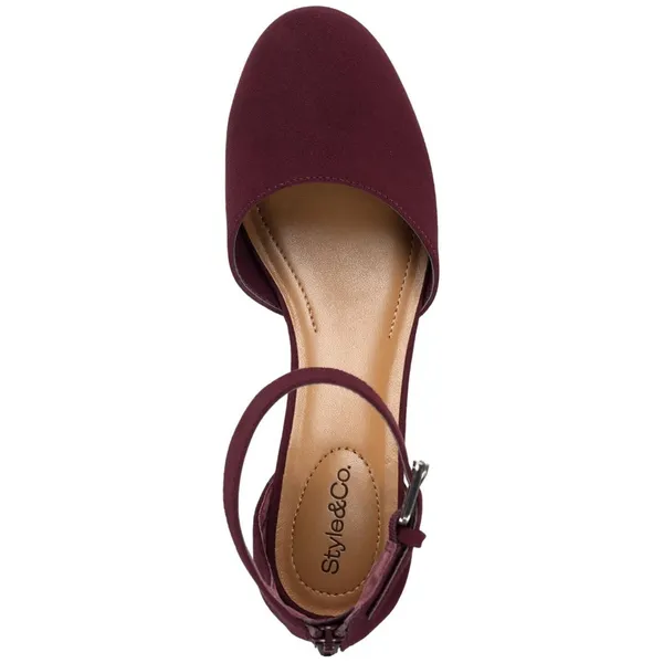 Style & Co. Two Piece Stacked Heel Dress Pumps Berry Microsuede Purple 8.5M - Image 11