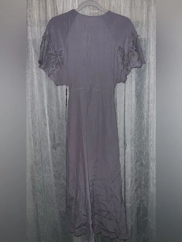 NWT Women's Size Small Astr the Label Lavender Flutter Sleeve Crochet Wrap Dress - Image 6