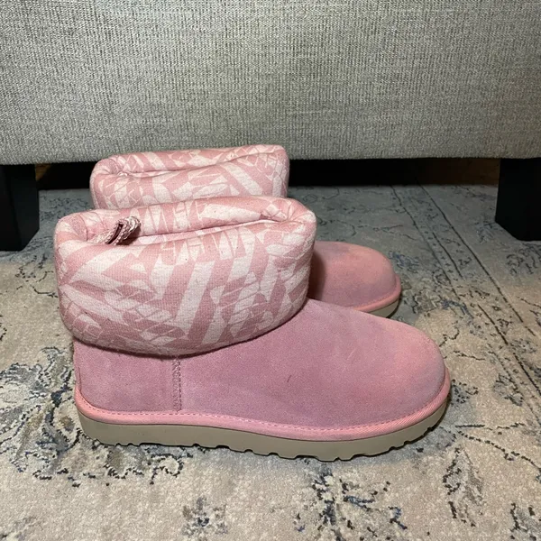 UGG Classic Mini Jersey Stripe Blush Boots - Image 3