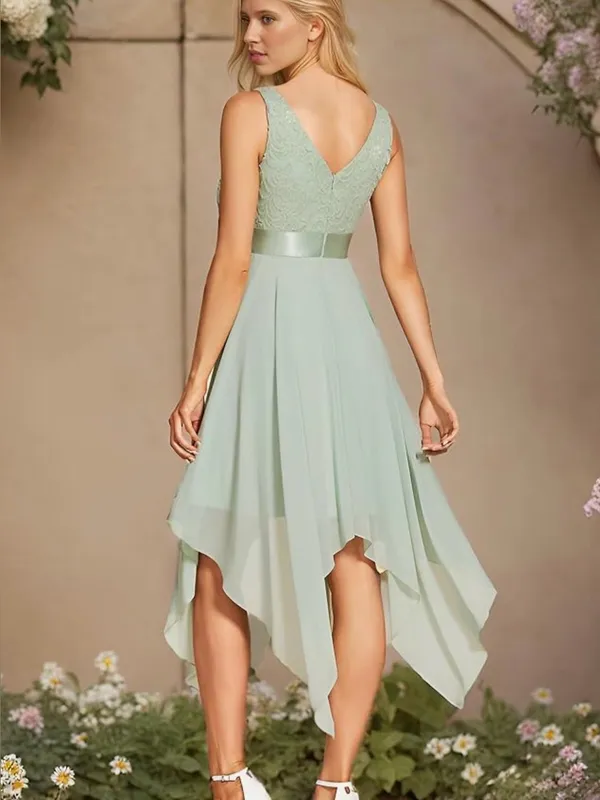 Ever-Pretty Women's Spring V Neck Lace Chiffon A Line Dress - Image 3