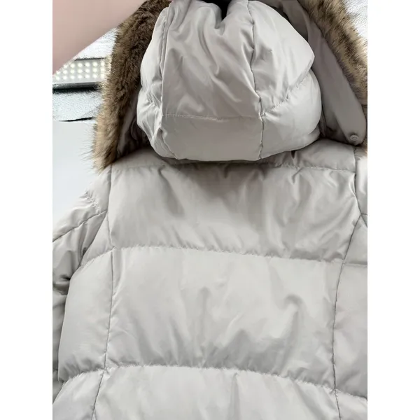 Eddie Bauer Lodge Cascadian Down Parka Womens Small Gray Fur Trim Hood‎ Coat - Image 3