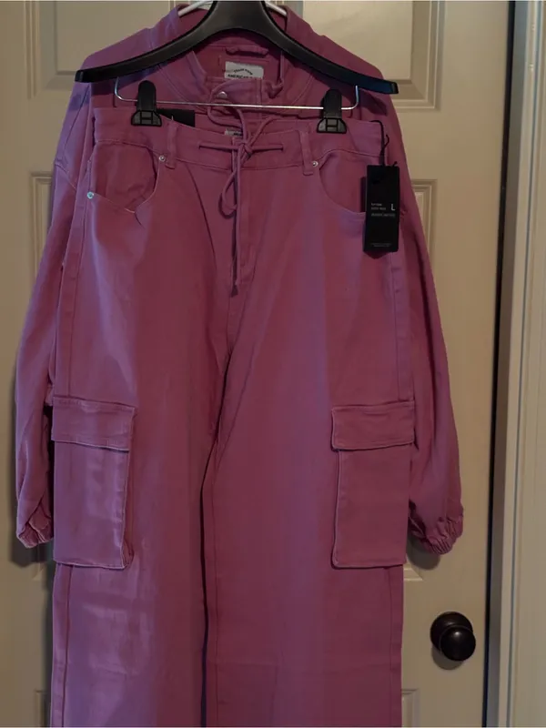 American Bazi Mauve Pink Utility Jumpsuit Set - Image 5
