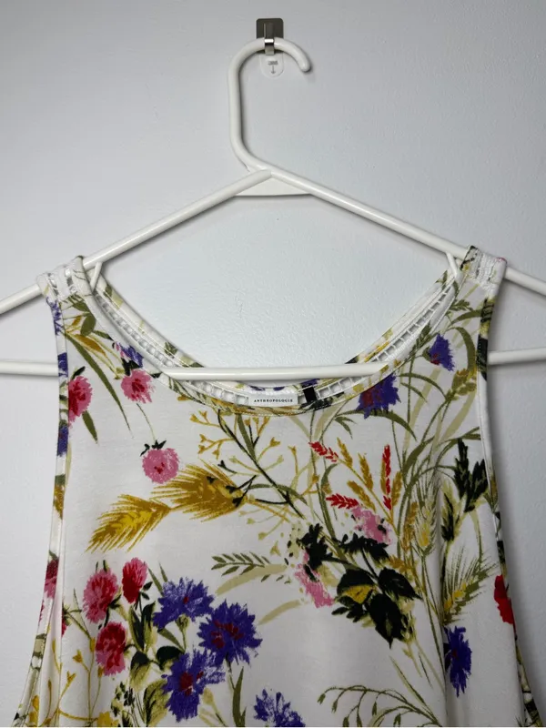 Anthropologie Akemi + Kin Sleeveless Floral Bohemian Top with Crochet Back Sz XL - Image 2