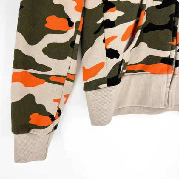 Reflex Camo Full Zip Hoodie Green‎ Tan Blaze Orange Size Medium - Image 2