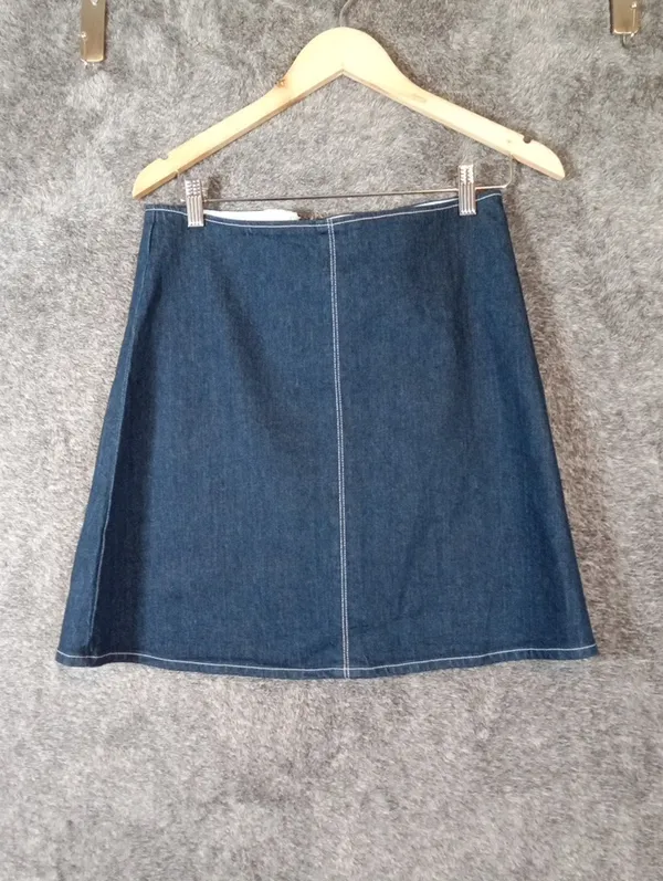 J Crew Fairfax Skirt In Denim Mini Skirt Cotton Rodeo Coastal Western Womens 4 - Image 3
