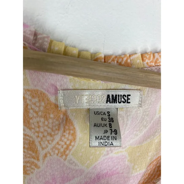 Amuse Society Constellation Pink Yellow Bone Floral Mini Dress Womens Small‎ S - Image 7