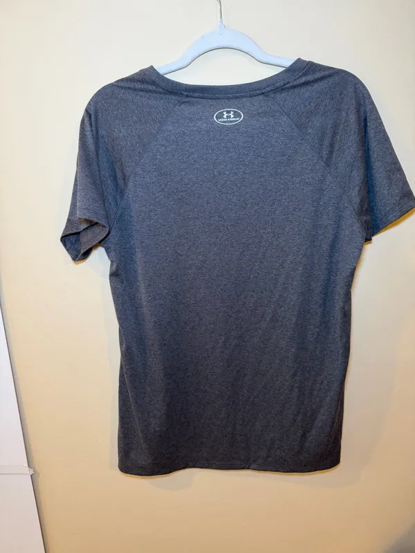 Under Armour Heather Charcoal Gray Short Sleeve Performance Tee - Image 3