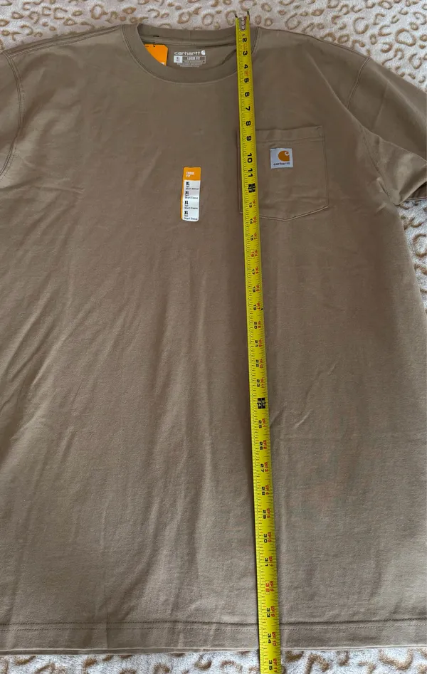 NWT Carhartt Original Fit T-Shirt Men's Color Tan 100% Cotton Size: XL - Image 7