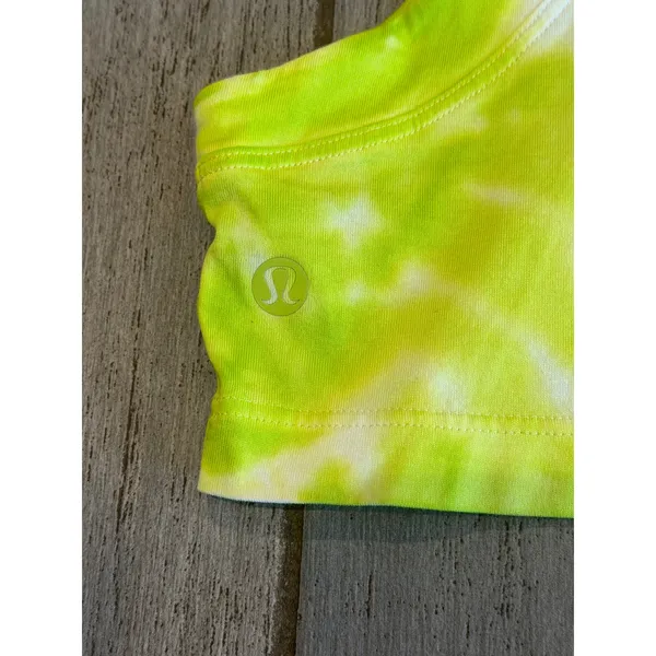 Lululemon All Yours Cropped Tank Top Lime Tie Dye Cotton Womens Size Medium - Image 7