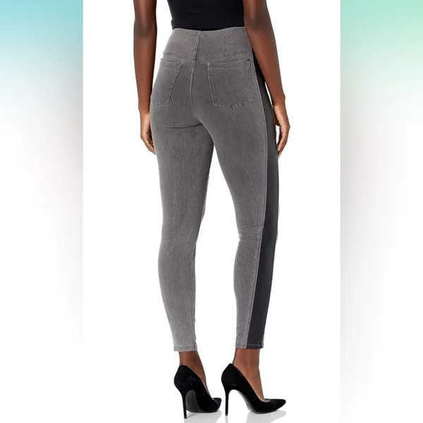 Lysse Women's Kasper Gray & Black Faux Leather Side Legging Pants Sz‎ XS NEW - Image 2