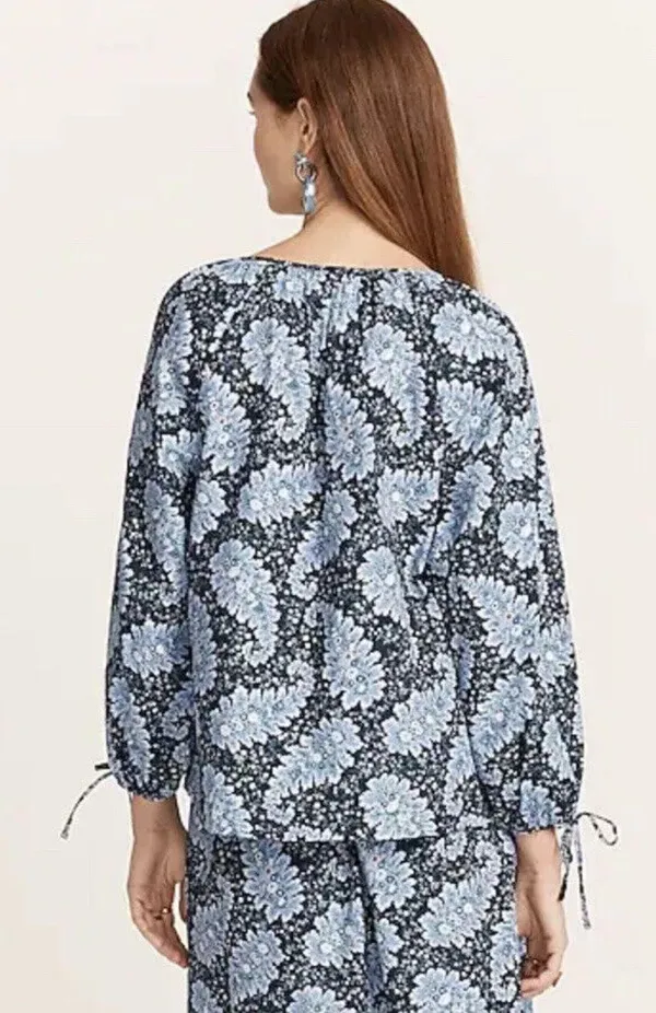 Collection tie-sleeve button-front top in Ratti® Pacific paisley XXL - Image 2