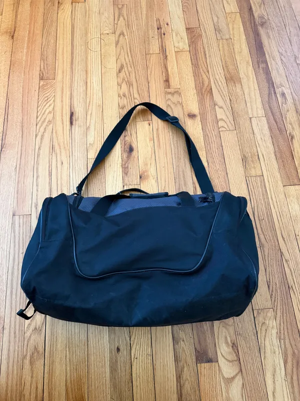 Puma Black Duffel unisex sport active athletic travel weekend bag - Image 2