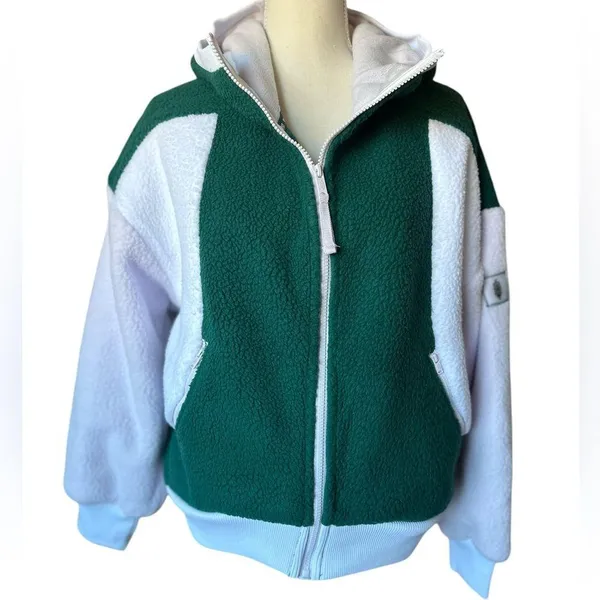 NWT Free People Hit The Slopes Hoodie in Evergreen Combo - Image 5