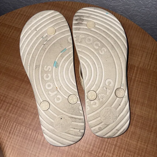 Crocs Basic Beach Sandals White Thong Comfort Iconic Summer Flip-Flop Size M7 W9 - Image 9