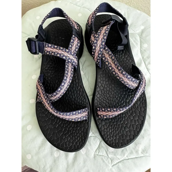 Chaco Black/Pink/Blue Strappy Sandals Women's US 11 Synthetic Adjustable - Image 15