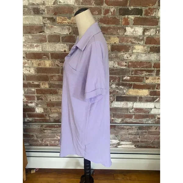 Bsubseach Button Down Violet Shirt Beach Cover Up Size S Purple - Image 5