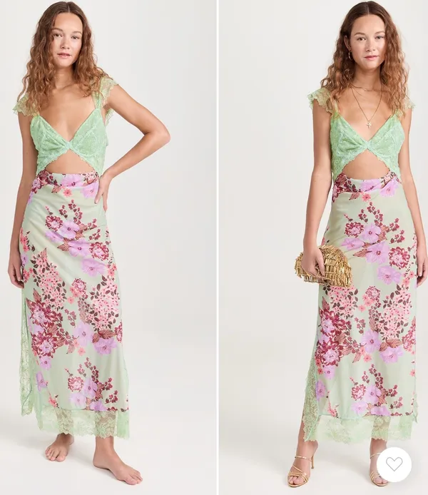 Lace Floral Midi Dress - Image 2