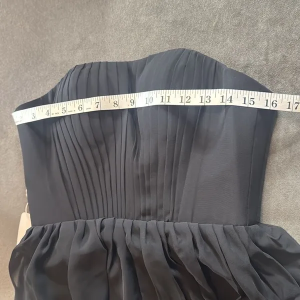 Women’s Black Strapless Short Chiffon Homecoming Party Dress Size S (4) NWT - Image 11
